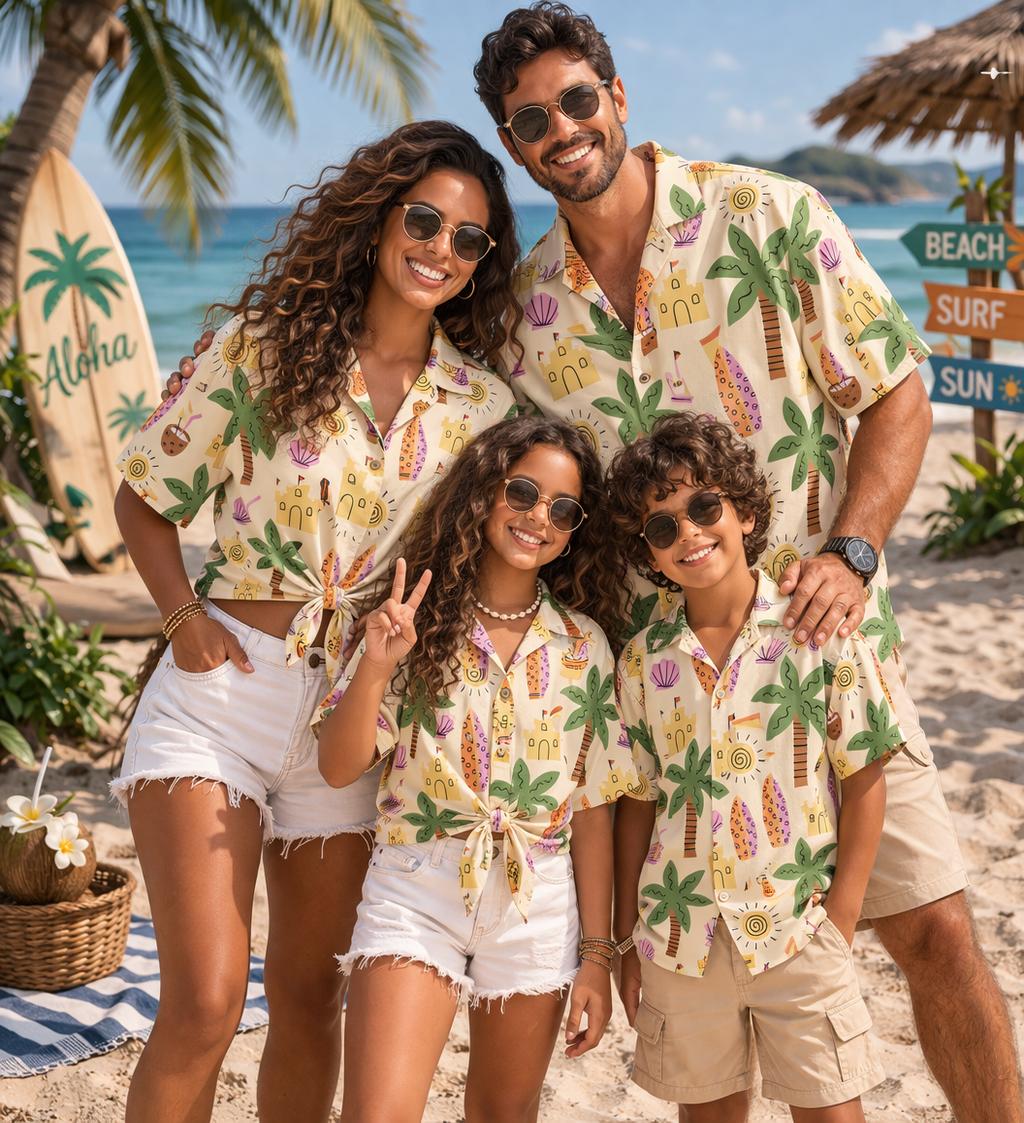 Plant Parent Free - Hawaiian Children's Shirt Plant Flower Coconut