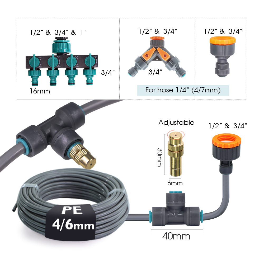 5-30M 4/6mm Gray Hose Adjustab - đánh giá và giá Plant Parent Kit