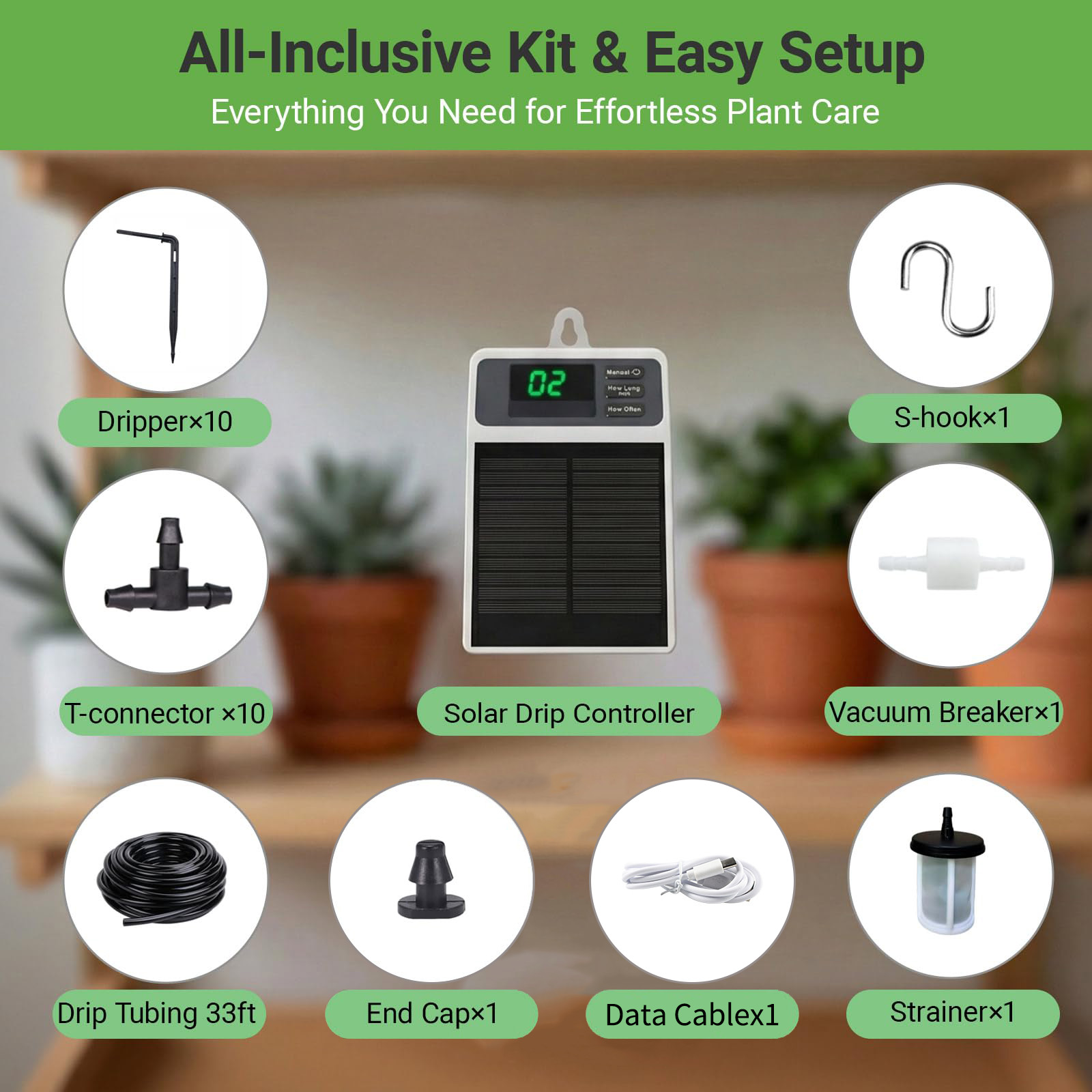 Upgraded Solar Drip Irrigation - đánh giá và giá Plant Parent Kit